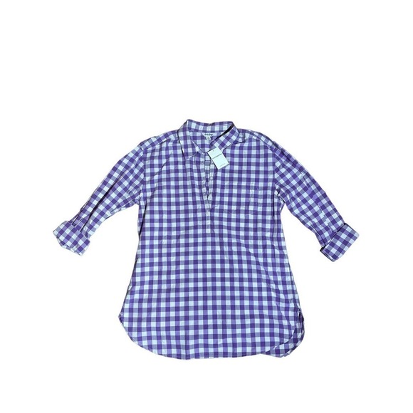 NWT! Women's Lucky Brand pullover tunic/shirt. 1/4 button up. Plaid. Medium - Picture 1 of 3